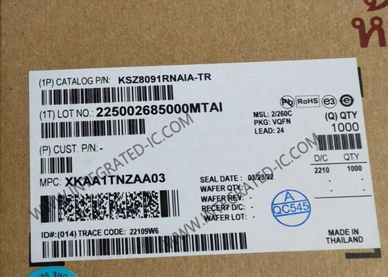 KSZ8091RNAIA Ethernet IC 10/100 Base-T/TX Ethernet Transceiver QFN-24 Ethernet PHYs