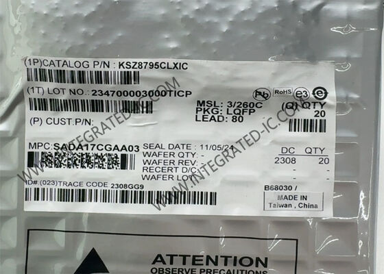 Ethernet-IC KSZ8795CLXIC Integrierter 5-Port-Ethernet-Switch LQFP-80 Ethernet-Chip