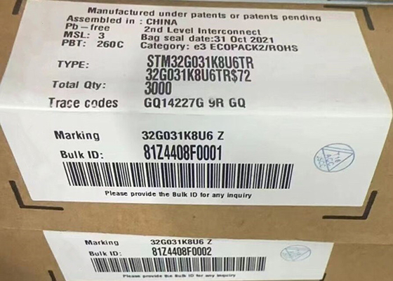 Mikrocontroller MCU STM32G031K8U6TR 32-Bit-Einzelkernmikrocontroller IC 32-UFQFN