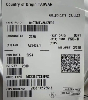 MC33897CTEFR2 Integrierter Schaltkreislauf-Chip 500mV Einzeldraht-Kanal-Transceiver SOIC-14