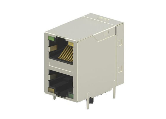 2301997-7 Steckverbinder RJ45 Steckverbinder Modularsteckverbinder mit zwei Anschlüssen Industrie-RJ45 Magnet Jack