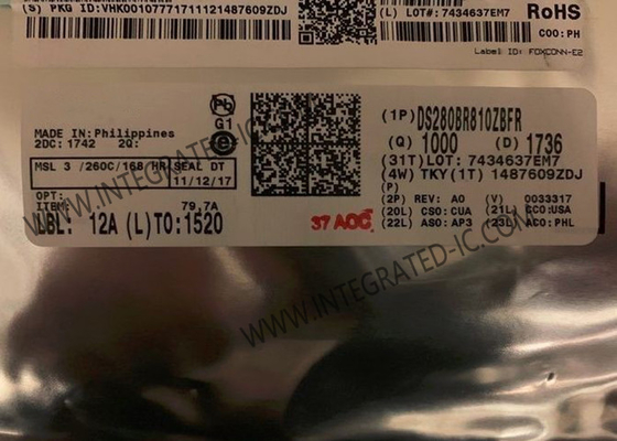 DS280BR810ZBFR Integrierter Schaltkreislauf Chip 8-Kanal-Linear-Redriver 28Gbps-Linear-Repeater