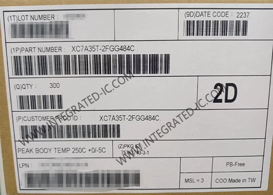Feldprogrammierbare Tor-Array XC7A35T-2FGG484C 6,6 Gb/s Artix-7 Feldprogrammierbare Tor-Array IC 484-BBGA Oberflächenmontage