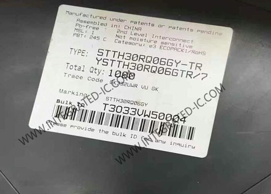 STTH30RQ06GY Integrierter Schaltkreislauf 600V Ultraschnelle Wiederherstellungsrichter D2PAK-3