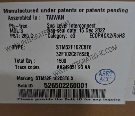 STM32F102C8T6 Mikrocontroller MCU 48MHz ARM Cortex M3 MCU LQFP-48 Paket