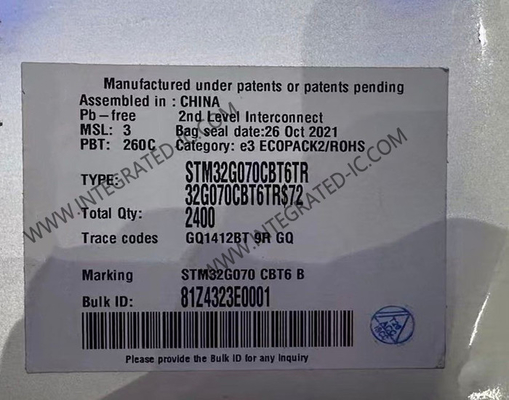 STM32G070CBT6TR Mikrocontroller MCU 32-Bit 64MHz Mainstream ARM Cortex M0 MCU