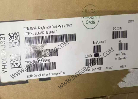 BCM54219SB0IMLG Ethernet-IC Single Port Dual Media GPHY QFN64 Ethernet-Transceiver