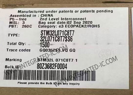 Mikrocontroller MCU STM32L071C8T7 Bis zu 32MHz STM32 Ultra-Niedrigleistung MCU LQFP-48