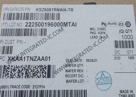 KSZ8081RNAIA Ethernet IC 10/100 Base-T/TX Physical Layer Transceiver mit RMII-Unterstützung