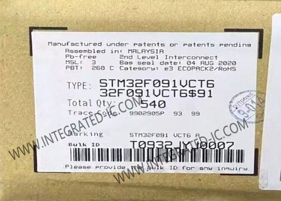 STM32F091VCT6 Mikrocontroller MCU 32-Bit 48MHz ARM Cortex-M0 eingebettete MCU
