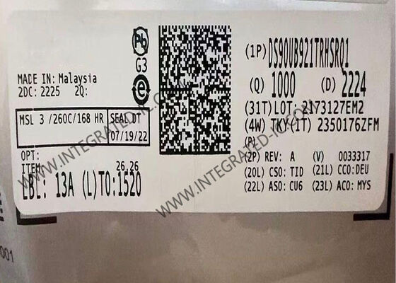 DS90UB921TRHSRQ1 Integrierter Schaltkreis Chip 96 MHz 24-Bit-Farbe FPD-Link III Serialisierer