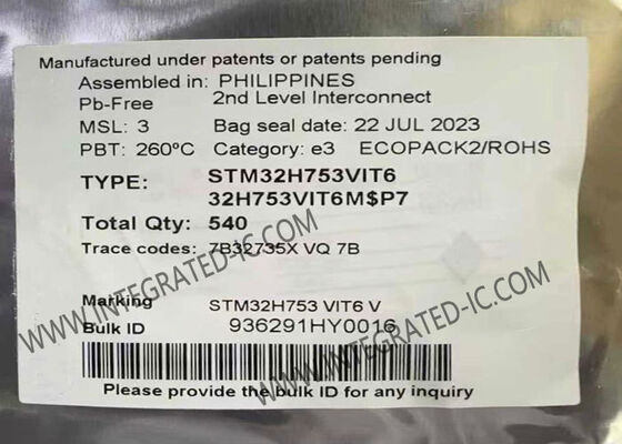 STM32H753VIT6 Mikrocontroller MCU 480MHz ARM Cortex mit 2 CAN-Controllern im 100-LQFP-Gehäuse