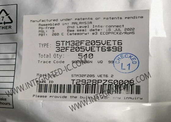 STM32F205VET6 Mikrocontroller MCU 32-Bit Single-Core mit 120 MHz und 16-Stream-DMA
